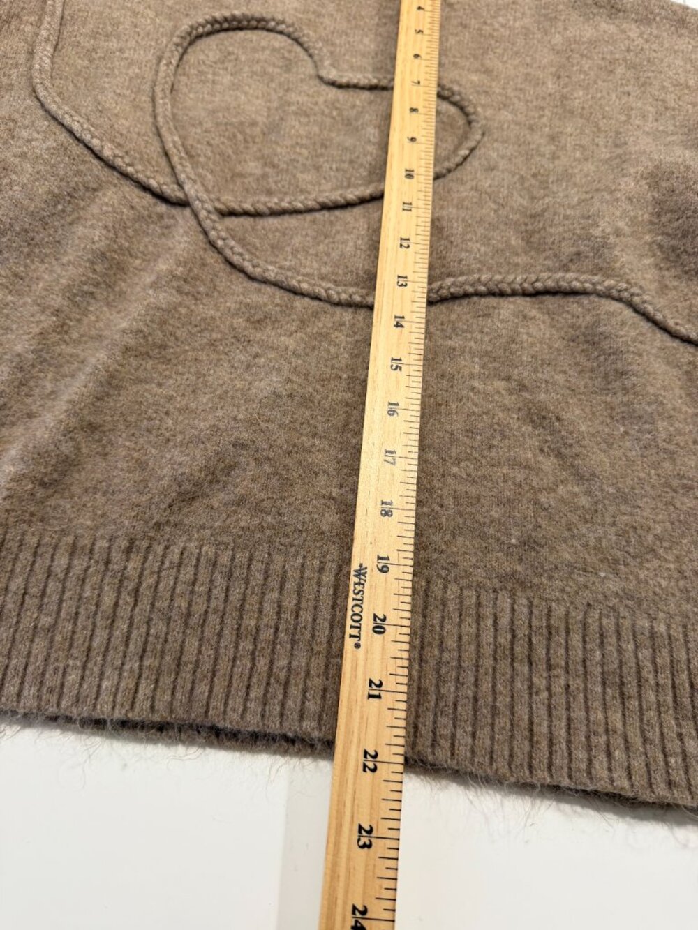RW&CO Taupe Turtleneck Sweater with Braided Heart Motif - Picture 7 of 9
